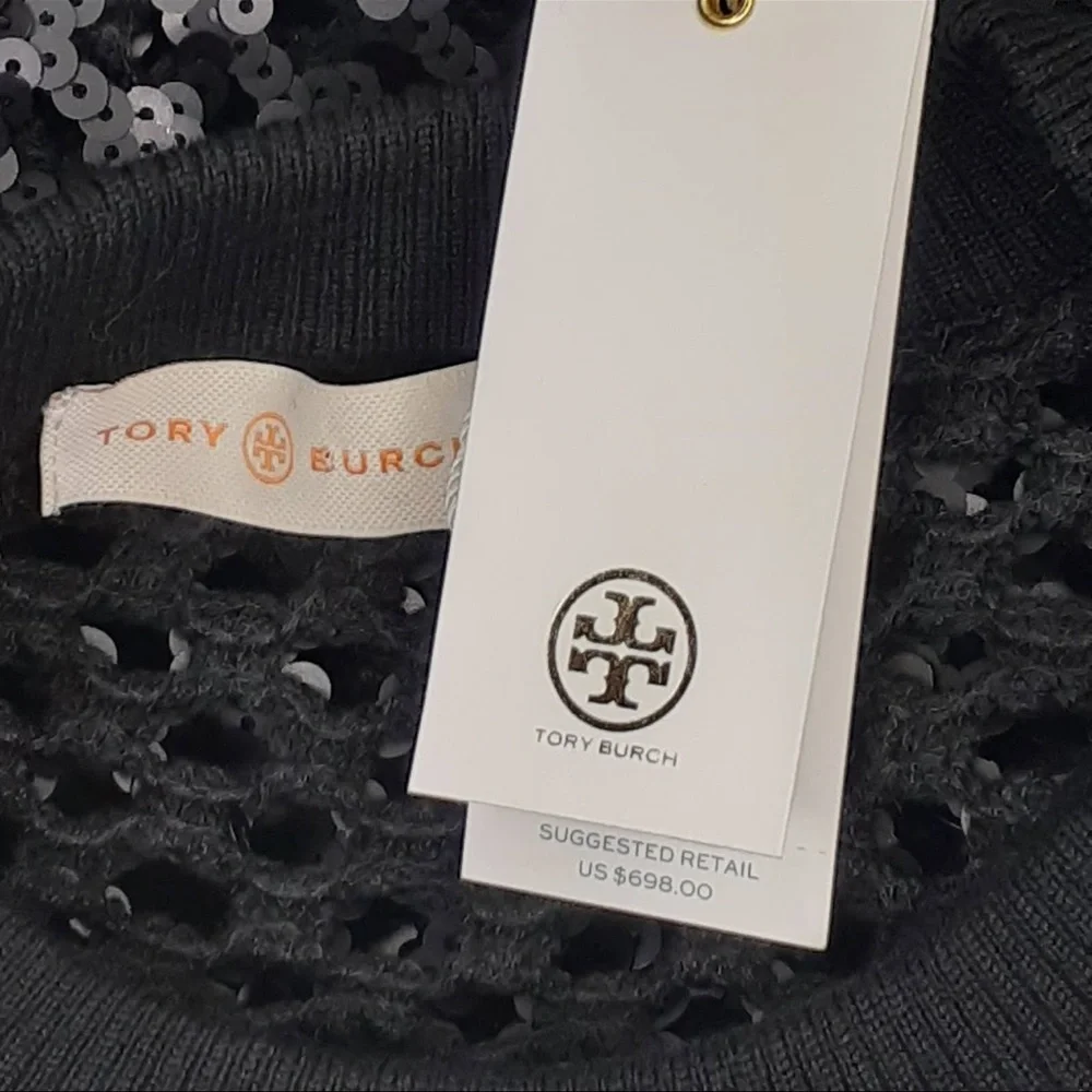 Tory Burch Lansing Open Knit Merino Sweater